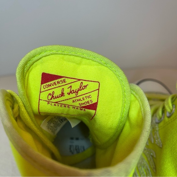 Converse Glitter Flame High Tops. Neon Yellow. Rare Mismatched Pair - Picture 8 of 11
